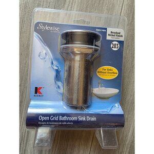 Brushed Nickel Open Grid Bathroom Sink Drain By Keeney